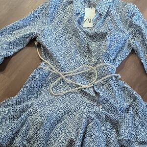 Zara Blue and White Floral Dress 👗